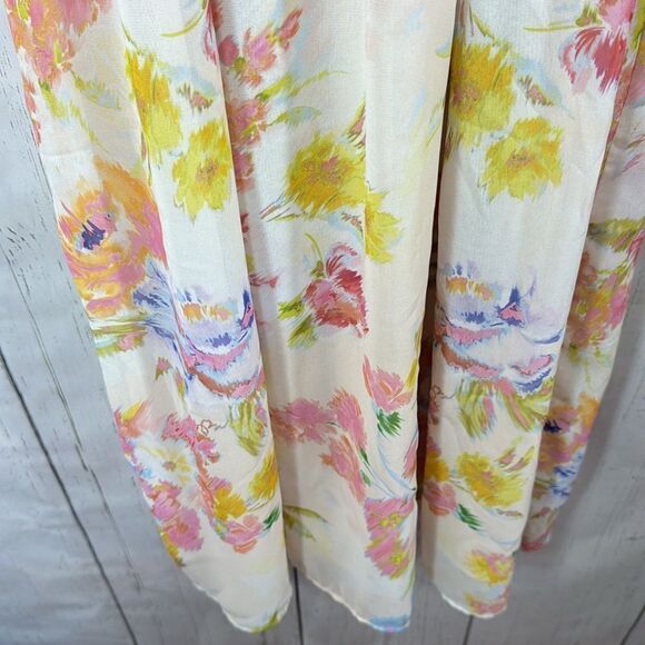 Zara V Neck Halter Floral Print Sleeveless Bloggers Favorite Long Maxi Dress - Picture 7 of 12